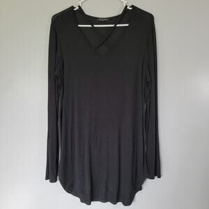 Zutter USA Strappy Black Tunic Womans L Goth Witchy Office Work Halloween Casual